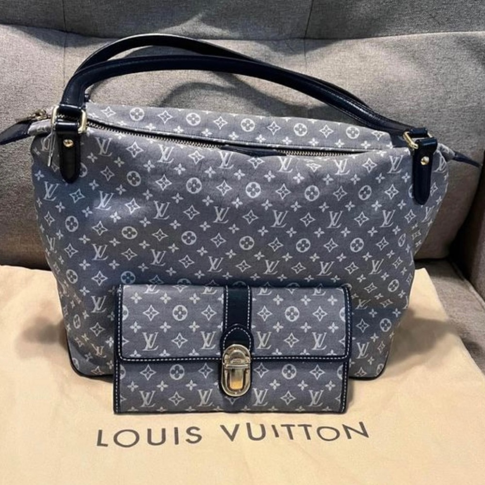 Louis Vuitton Idylle Ballade Medium Shoulder Bag Blue with Matching Wallet